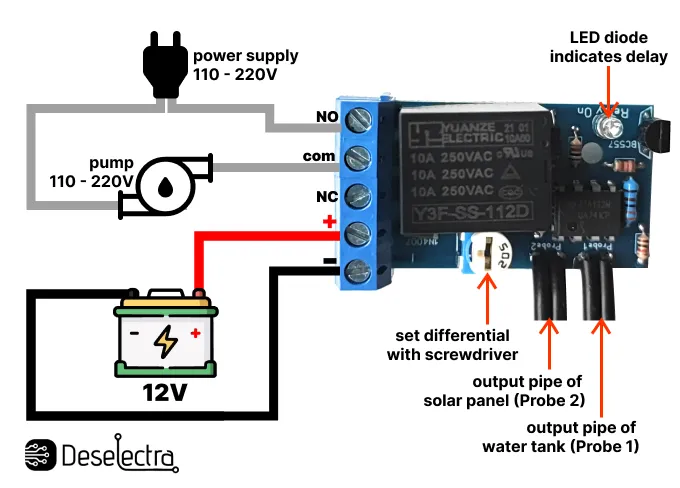 wiring diagram of differential thermostat controller